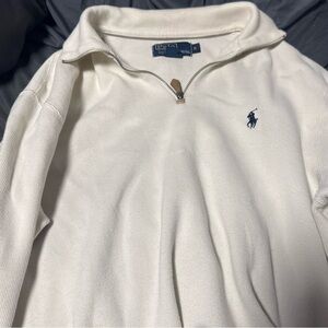 Ralph Lauren Off-White Quarter-Zip Sweater